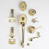 TM Patio Lockset - Bright Brass | Click to enlarge